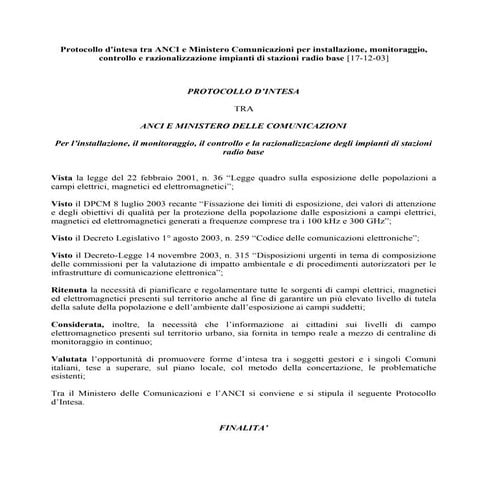 Antenne protocollo anci ministero comunicazione 171203
