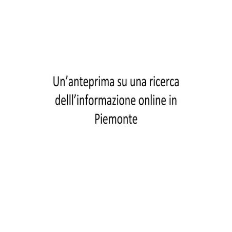 Anteprima ricerca informazione digitale in Piemonte