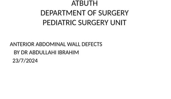 Abdominal wall defects | PPTX