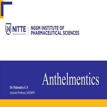 Anthelmentics agents medicinal chemistry