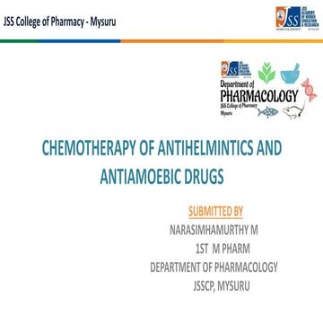 Anthelmintic and antiamoebic drugs ppt
