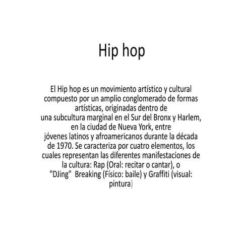 HISTORIA DEL HIP HOP | PDF
