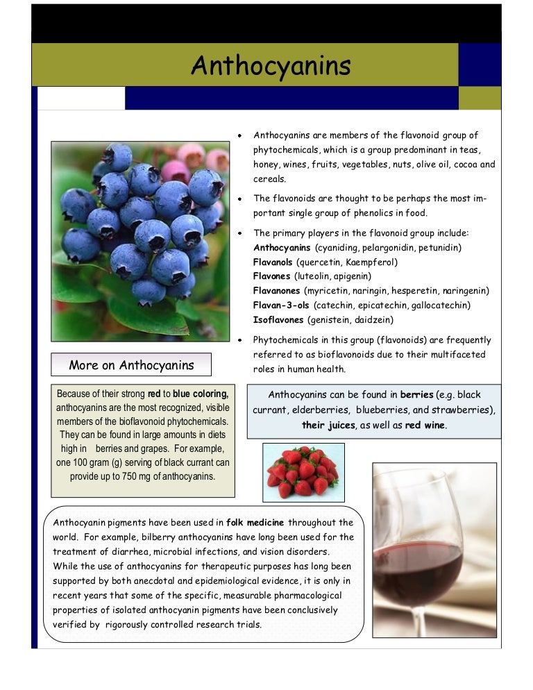 Health benefits of anthocyanins