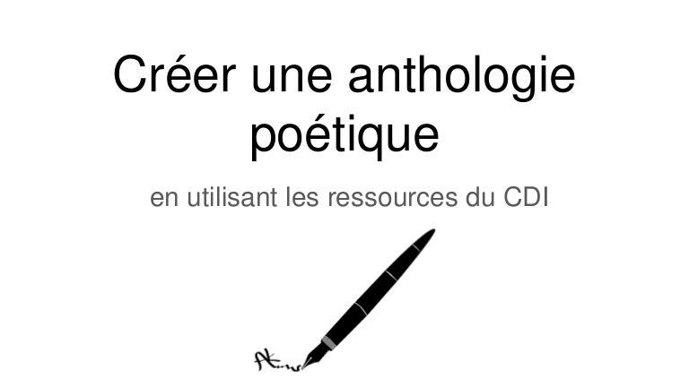 Page De Garde D'une Anthologie De 5 Poème www.slideshare.net