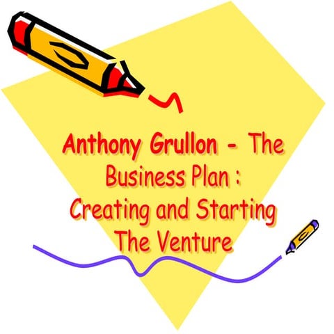 Anthony grullon -  the business plan creating and starting the venture