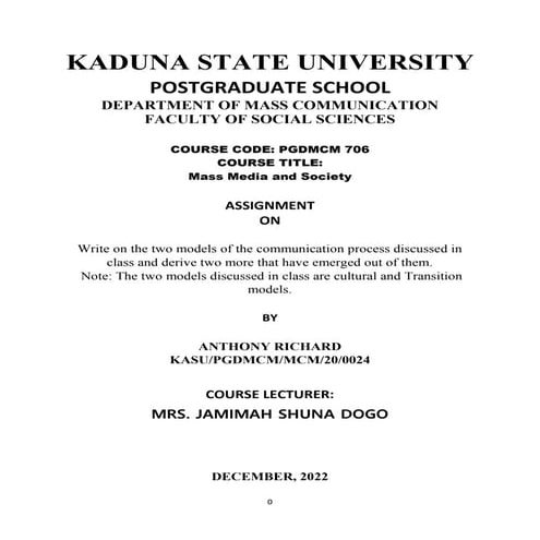 the two models of the communication process 