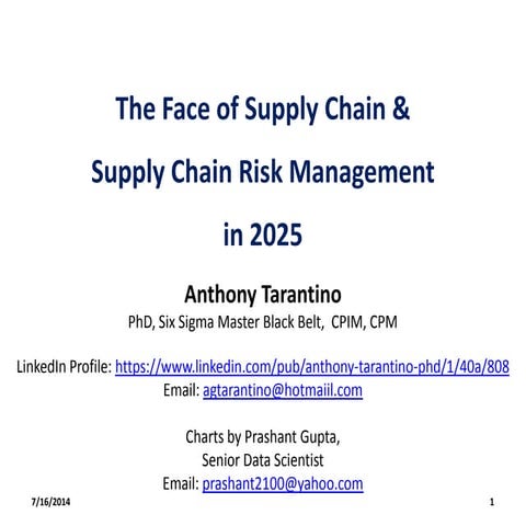 The Face of Supply Chain in 2025