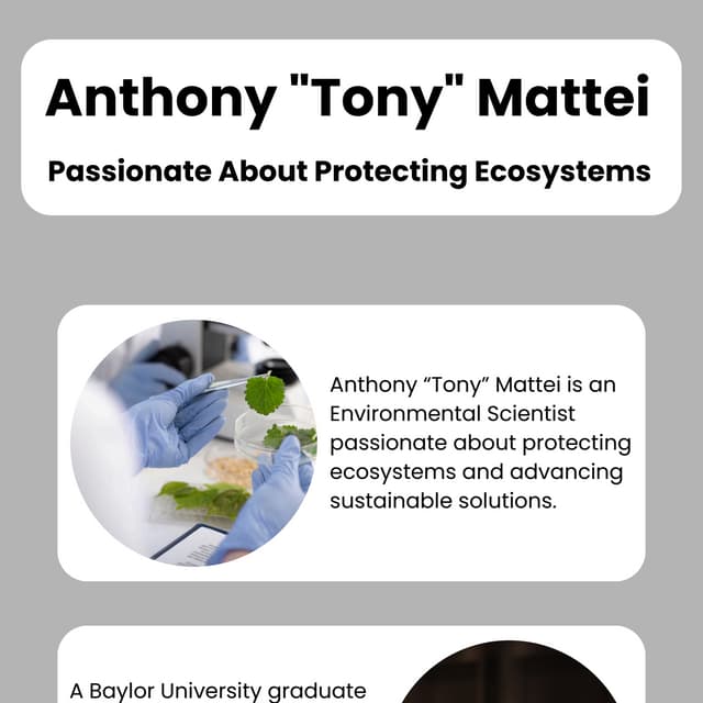 Anthony Tony Mattei - Passionate About Protecting Ecosystems | PDF