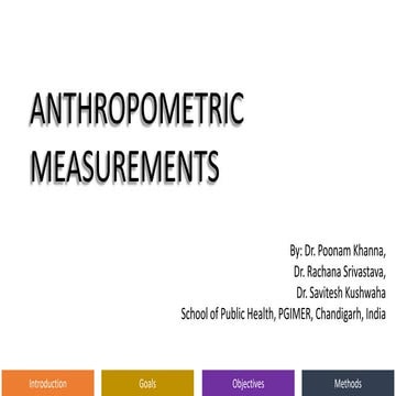  Nutritional Status assessment- Anthropometry