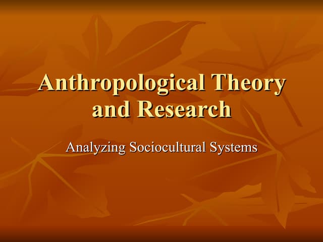 Research methods in anthropology | PPTX