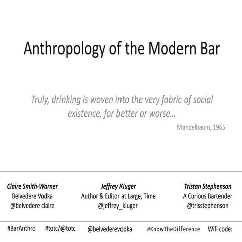 Anthropology of the Modern Bar-Presentation 