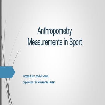 Anthropocentric Measurement  in sport medicine