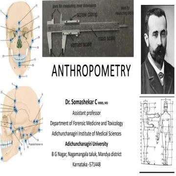 Anthropometry and Morphometry and their applications Dr Somashekar C.pptx