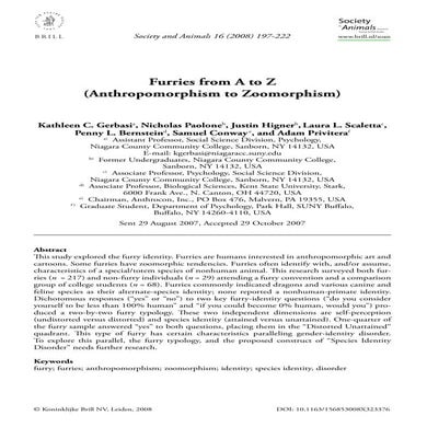 Anthropomorphism to zoomorphism