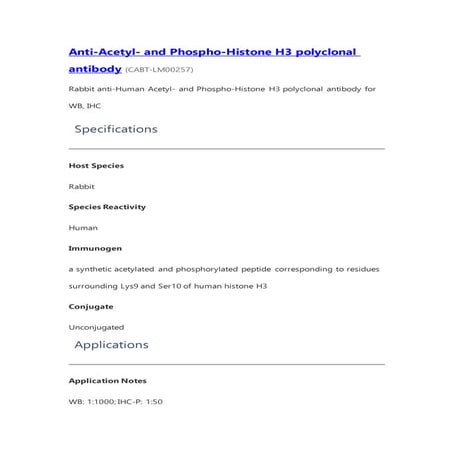 Anti acetyl- and phospho-histone h3 polyclonal antibody
