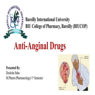 Anti Anginal Drugs | PPTX