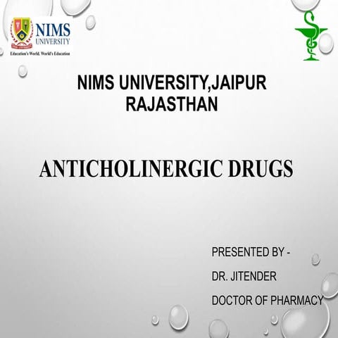 ANTI CHOLINERGIC DRUGS | PPT