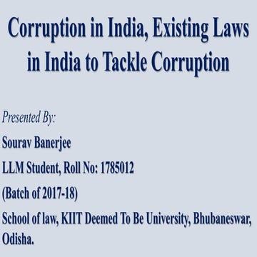 Anti corruption laws in india-ppt as on 25.02.2018