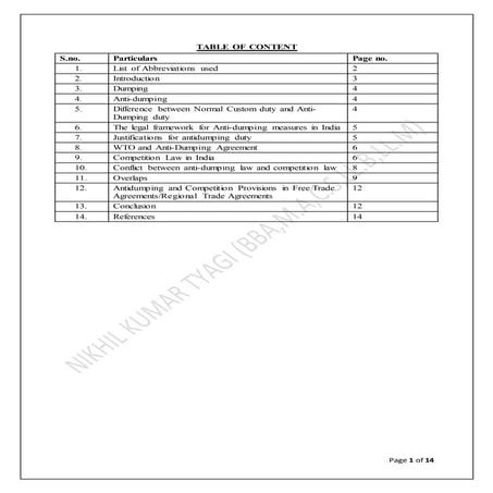 Anti dumping duty and competition law in india