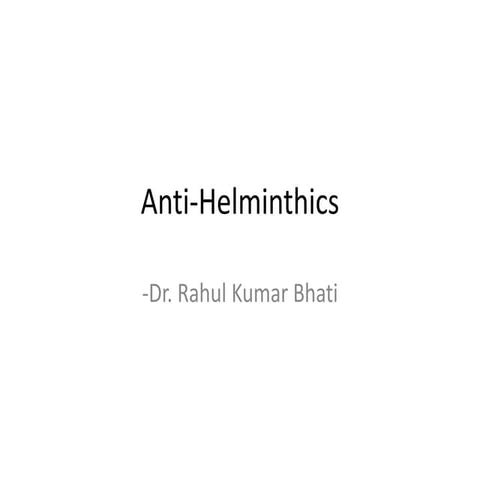 Anti helminthic drugs