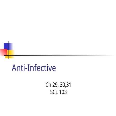Anti-Infective.ppt Anti-infectives are medications designed to treat or ...