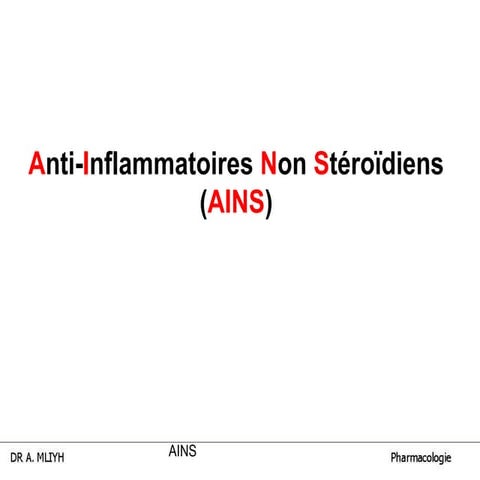 Anti inflammatoires non steroidiens | PPT