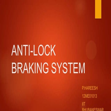 Technical presentation- Anti-lock braking system | PPTX