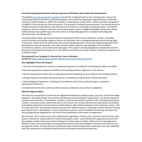 Anti-Riot Equipment Market: Rising Frequency of Protests and Public ...