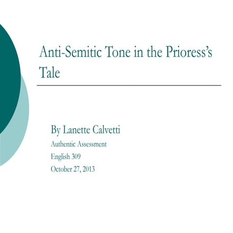 Anti semitic tone in the prioress’s tale