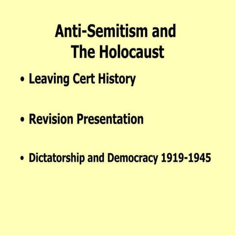 Anti semitism and the holocaust