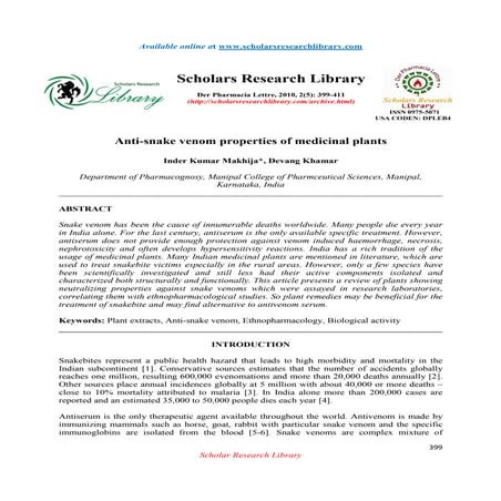 Anti snake-venom-properties-of-medicinal-plants