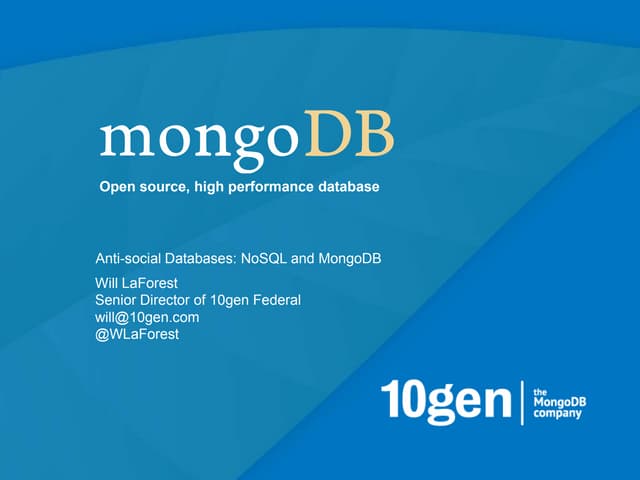 Anti-social Databases