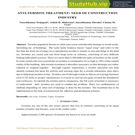 Anti-termite Treatment Procedure | PDF