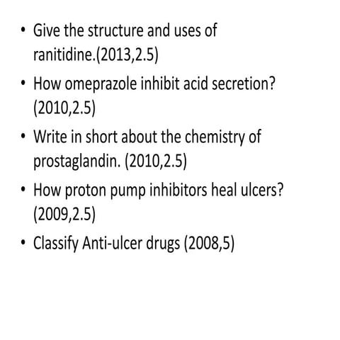 Med chem lecture on Anti ulcer drugs