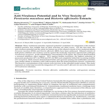 Antibacterial Activity of Water Hyacinth (Eichhornia Crassipes) Leaf ...