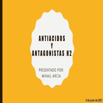 Antagonistas H2 y Antiácidos 2021