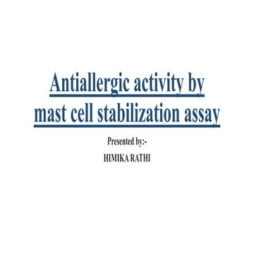 Antiallergic activity by mast cell stabilization assay