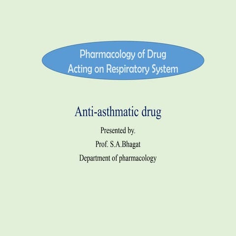 Drugs for Bronchial Asthma | PPTX