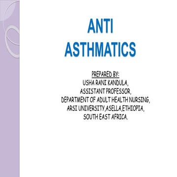 Antiasthmatic Drugs