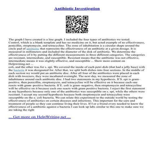 Antibiotic Investigation