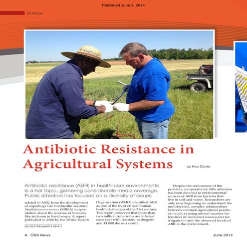 Antibiotic resistance in agricultural systems