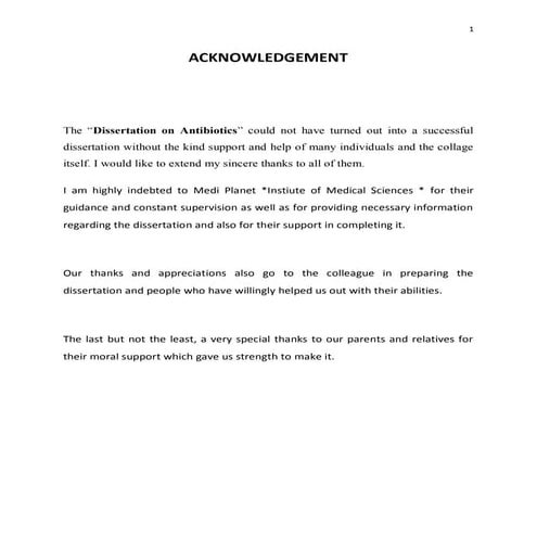 A report on Antibiotics