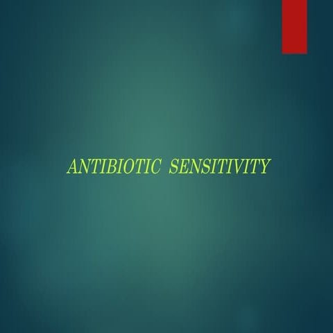 antibiotic sensitivity test on pathogenic bacteria.