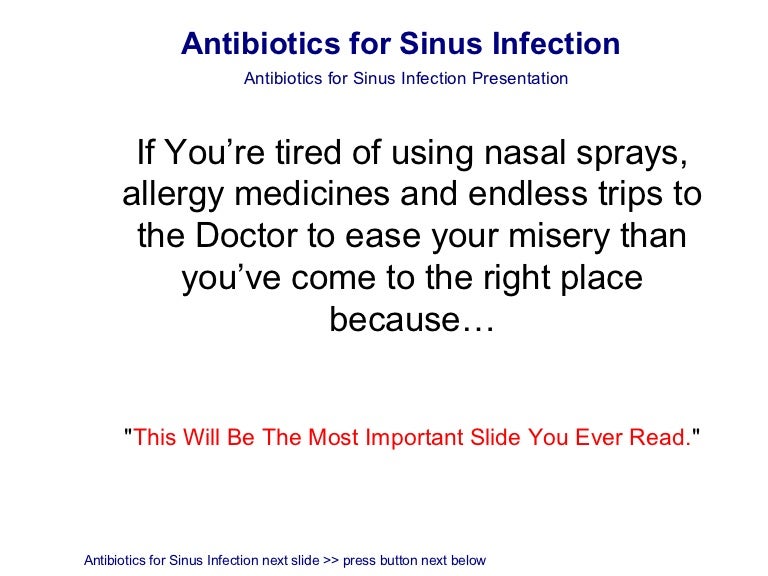 Antibiotics for sinus infection
