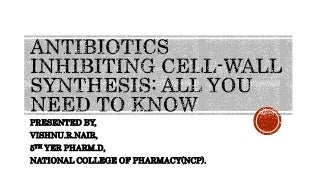 Antibiotics inhibiting cell wall synthesis- All you need to know, by RxVichuZ!