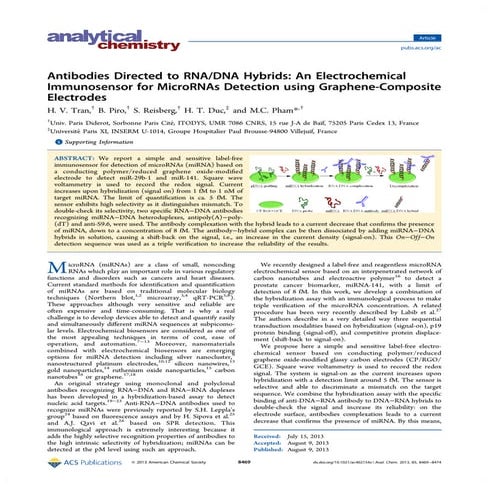 Antibodies directed to rna dna hybrids-an electrochemical immunosensor for mi...