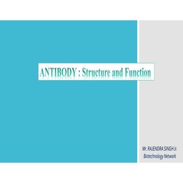 Antibody: Structure and Function