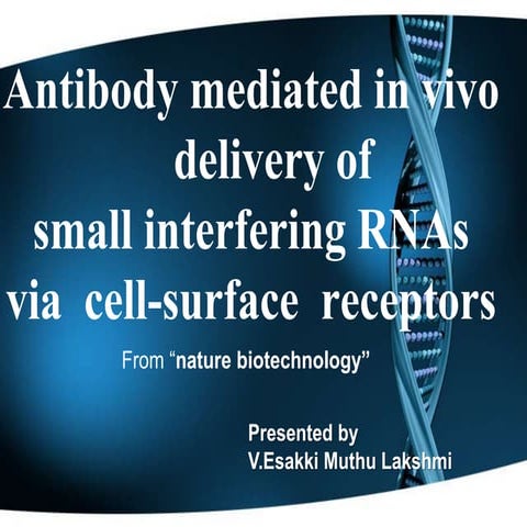 Antibody mediated in vivo delivery of siRNA via cell surface receptors ...