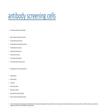Antibody screening cells