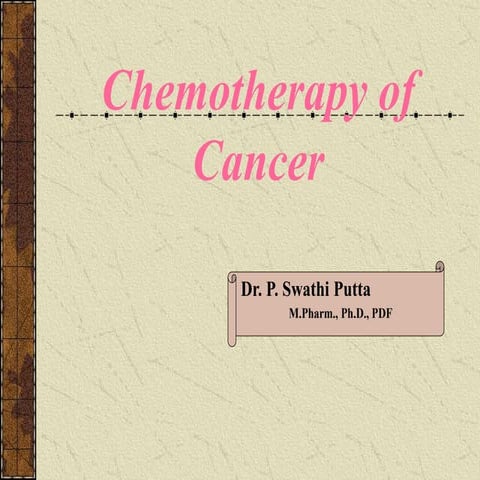 Anticancer ppt of pharmacology b pharmacy
